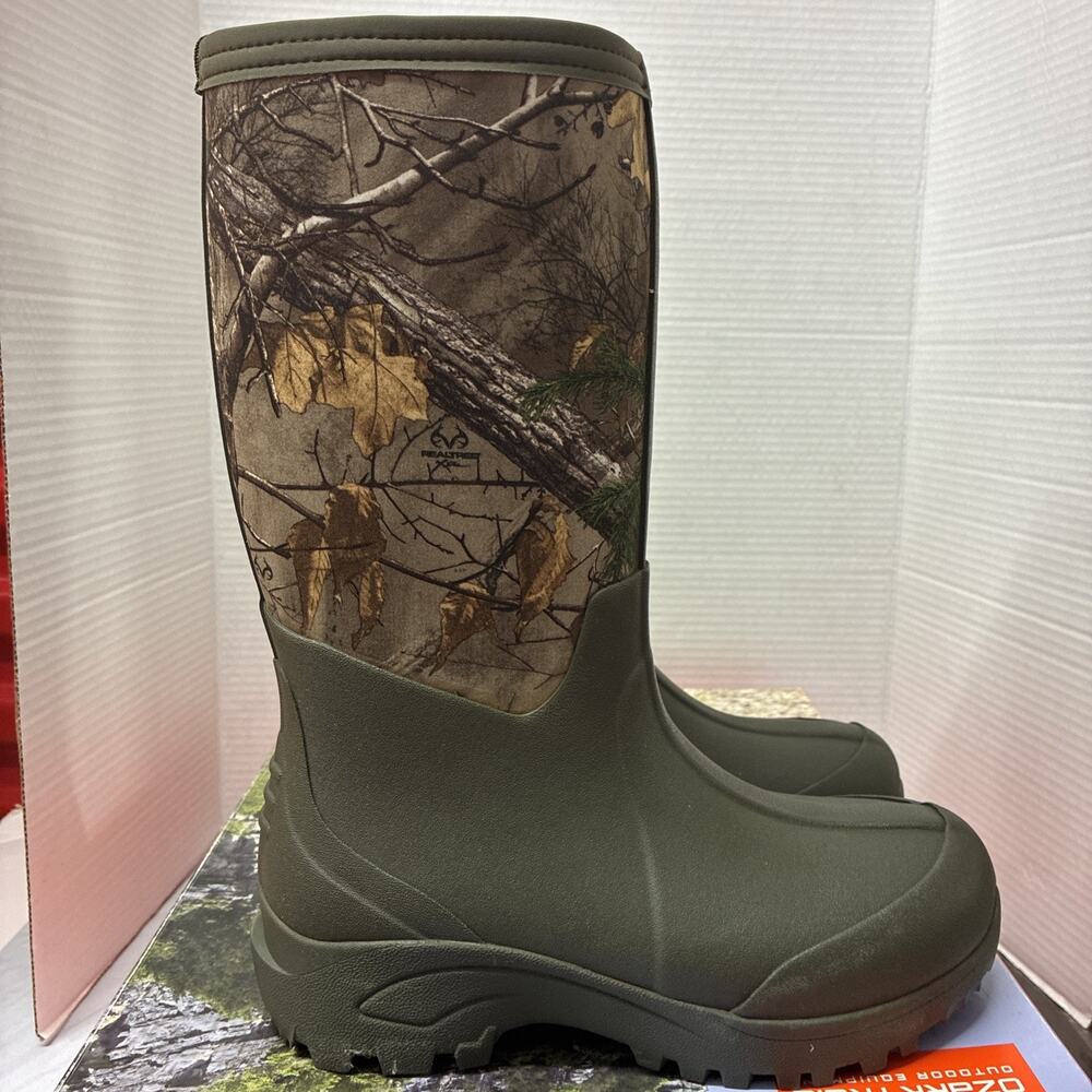 Ozark Trail Realtree 13-inch Muk Men’s Camo Hunting Outdoor Rubber Boots Size 7